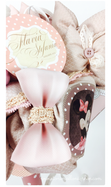 Lumanare de botez pentru fete cu jucarie de plus Minnie Mouse, 65x4cm, Lady Minnie  3